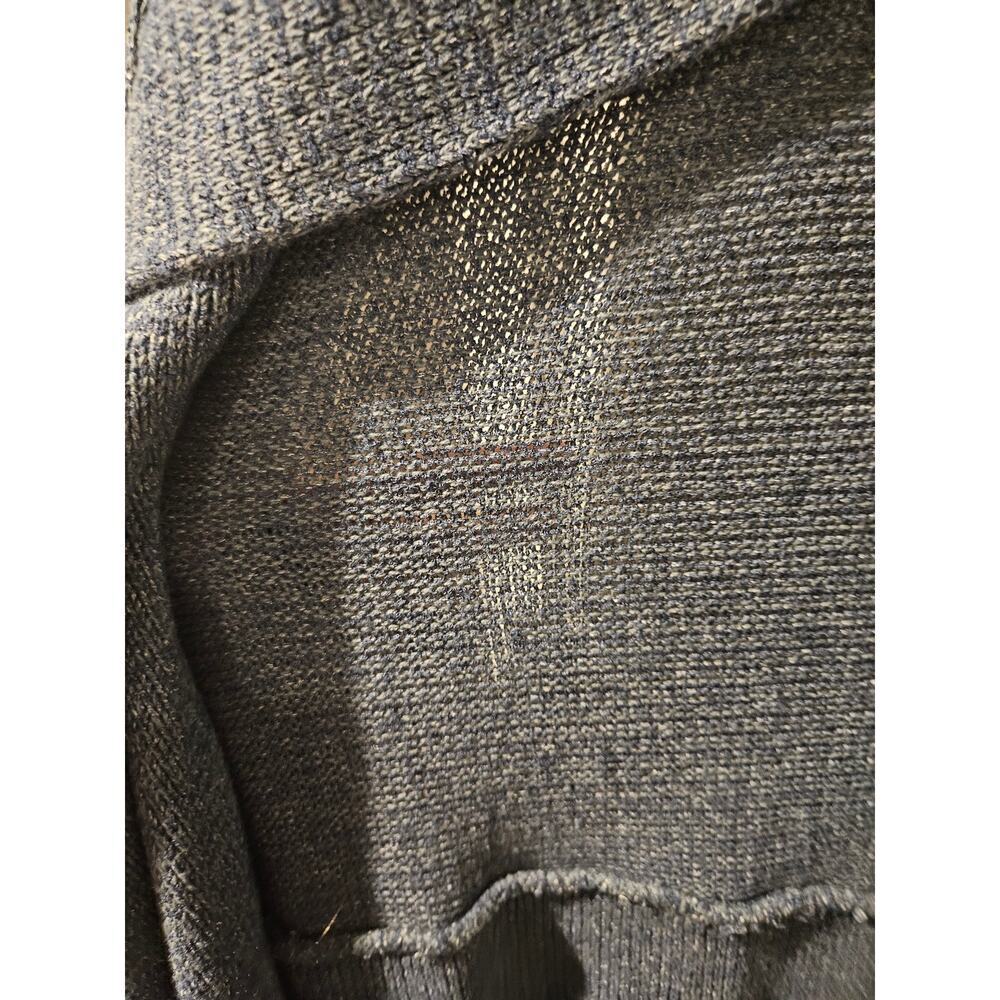 Anthropologie The Odells Blue Linen blend loose weave waterfall cardigan small - Picture 3 of 7